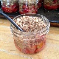 Strawberry & Rhubarb Crumble In A Jar