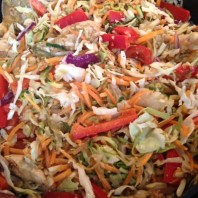 Zucchini Noodle Lo Mein With Peanut Sauce