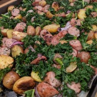 One Pan Potato, Sausage & Kale